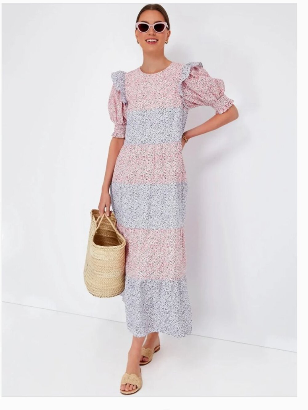 Hyacinth House Tuckernuck Floral Tiered Midi Dress | Cottagecore Coastal |